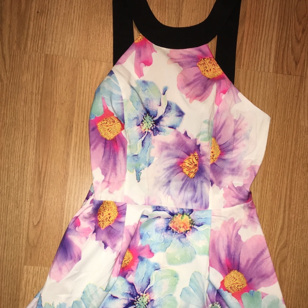 NWT OASAP floral watercolor skater dress